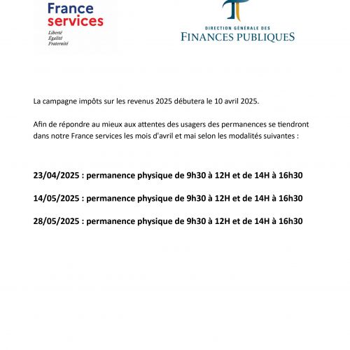 Déclaration des revenus 2025 - France Services